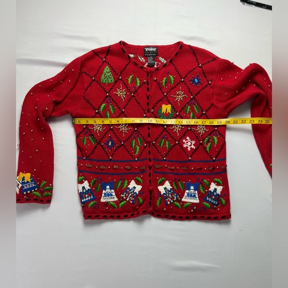 Designers Original Studio Christmas Holiday Sweater Cardigan - Picture 8 of 15